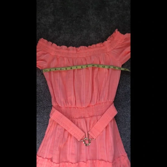 NWT Lilly Pulitzer Louisa Belted Off the Shoulder Mini Dress in Papaya Punch M - Picture 13 of 16